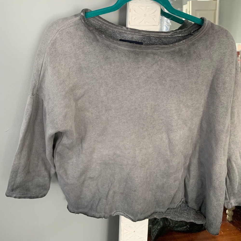 Black and grey light washed pullover crew neck.